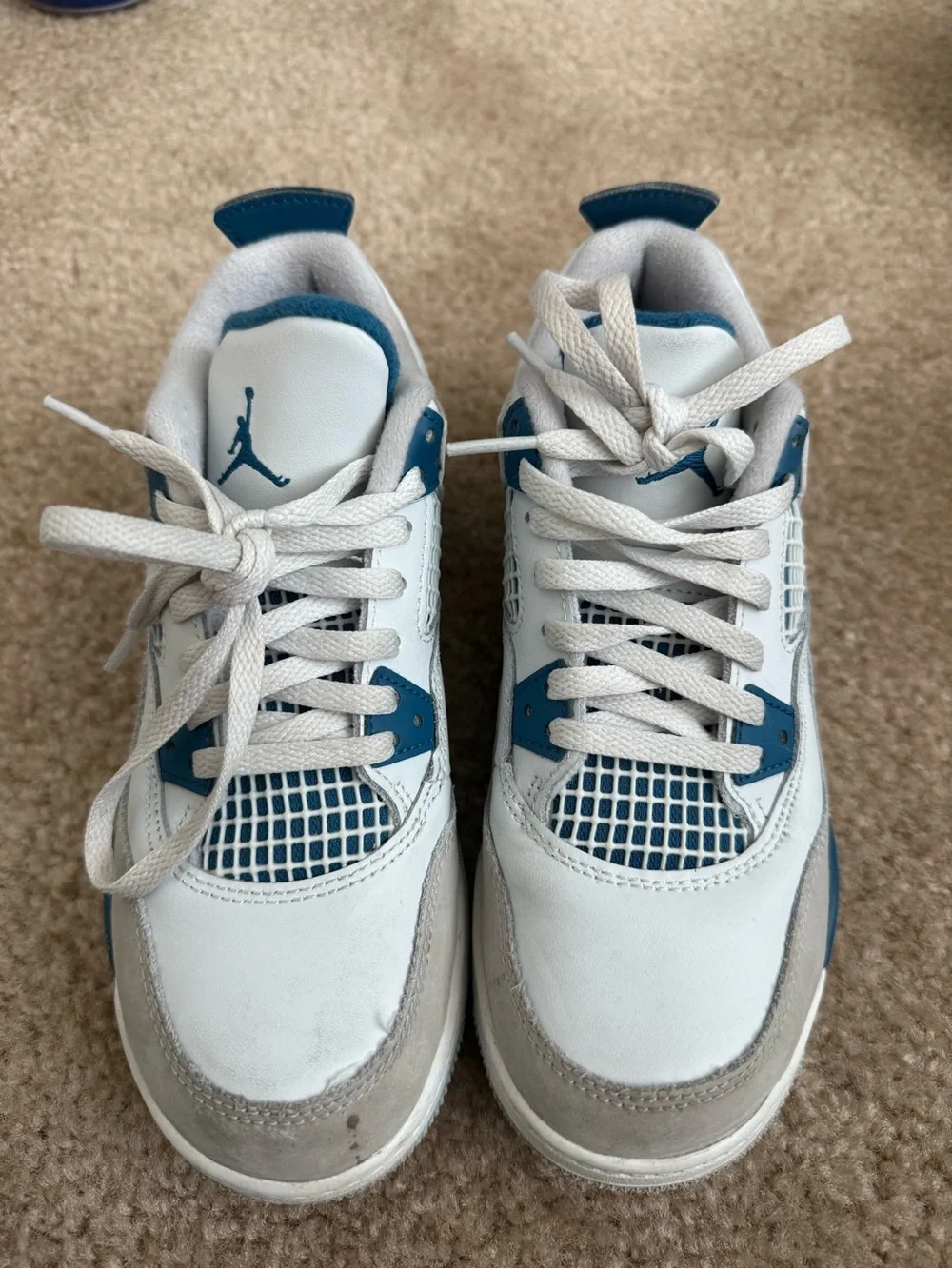 Jordan Kids Retro 4 Military Blue Sneakers